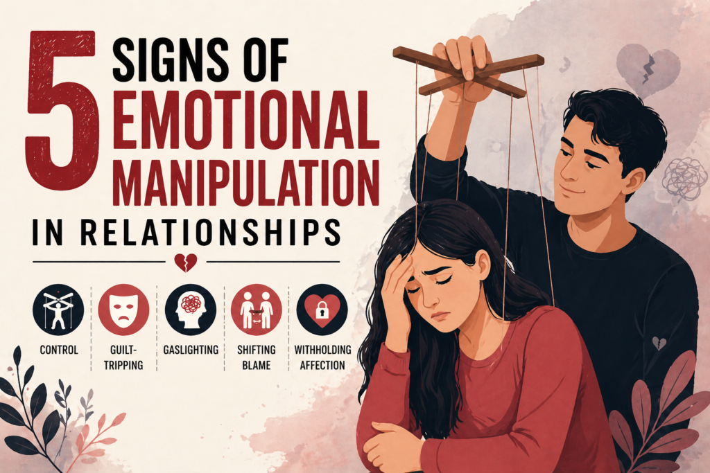 featured image showing emotional manipulation signs in relationships control gaslighting guilt tripping