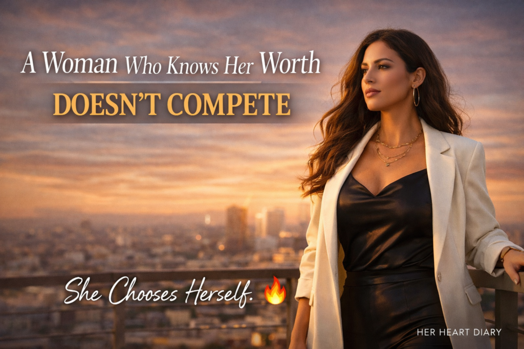 a woman who knows her worth doesn't compete