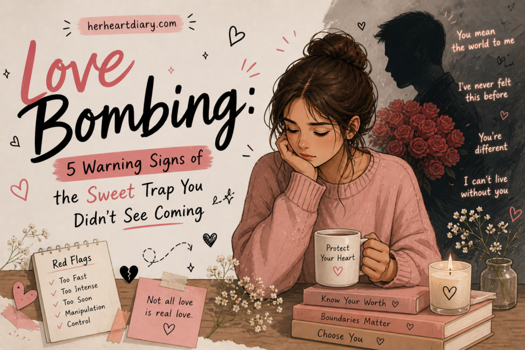 love bombing emotional manipulation illustration girl feeling confused
