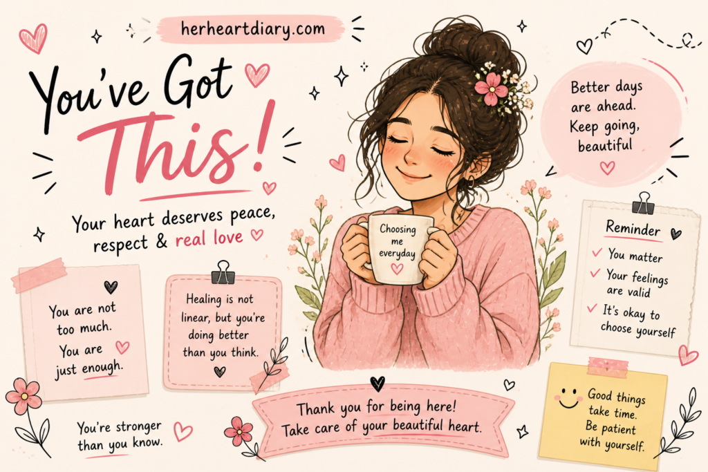 healing after love bombing self love doodle illustration